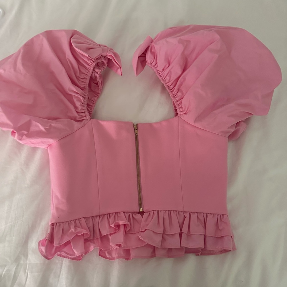 LoveShackFancy Pink Crop Top - Picture 4 of 5